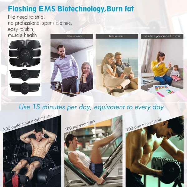 2022 Body EMS Hip Trainer Fitness ABS Muskelstimulator Viktminskning Buktränare för mag-/arm-/benträning män kvinnor 1 Pair Arm