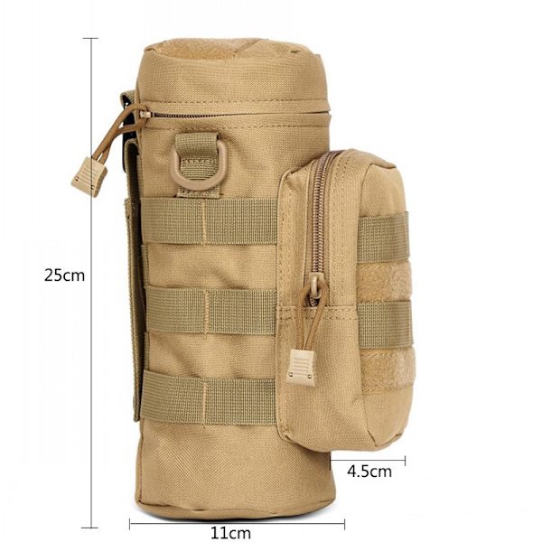 Utomhus Molle vattenflaska påse Taktisk utrustning Vattenkokare Midjeaxelväska för arméns fans Klättring Camping Vandringsväskor Army Green
