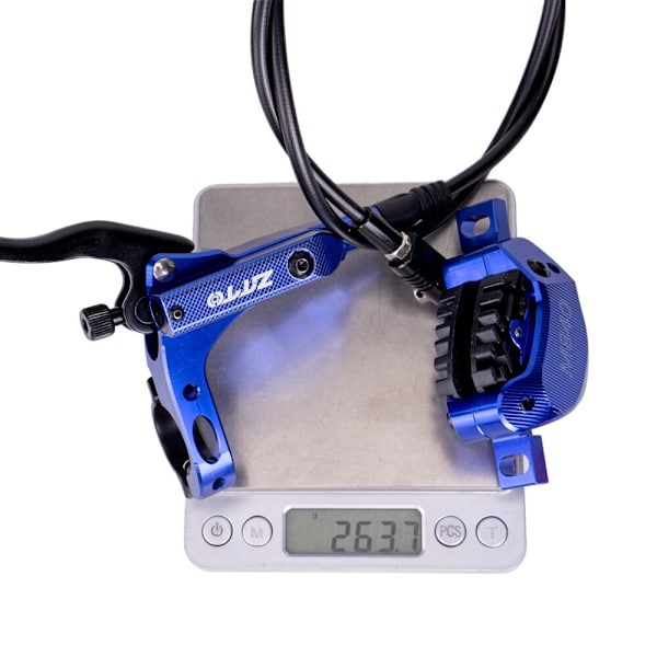 ZTTO MTB Hydrauliska bromsar 4 kolv bromsok M840 Bromsbelägg Skiva 160mm Set Cykelkomponenter Blue-B