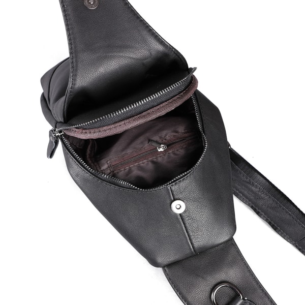 Multifunktionell bröstväska för män äkta läder utomhus liten axelväska 2023 Ny vintage läderväska för män bröstväska 6525 Brown one size