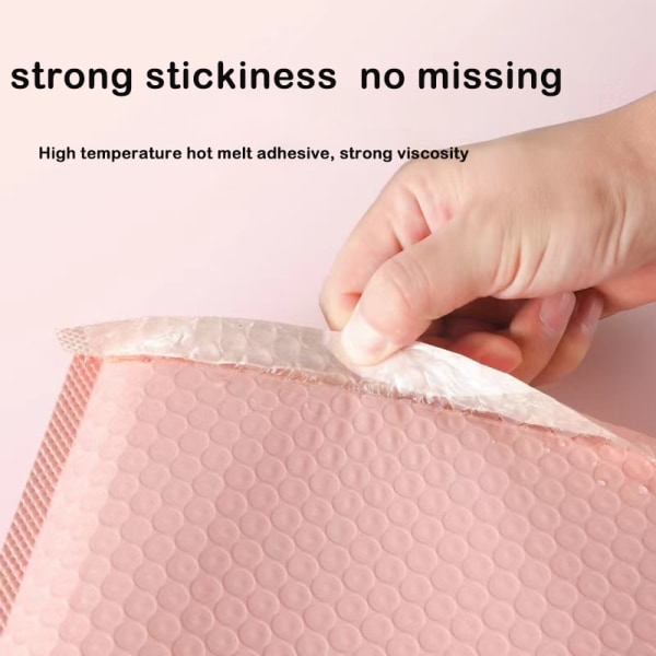 50 Styck Rosa Poly Bubble Mailers Vadderade kuvert Bulk Bubble Fodrade Wrap Polymailer påsar för frakt Förpackning Maile Self Seal white-50pcs 15*20cm