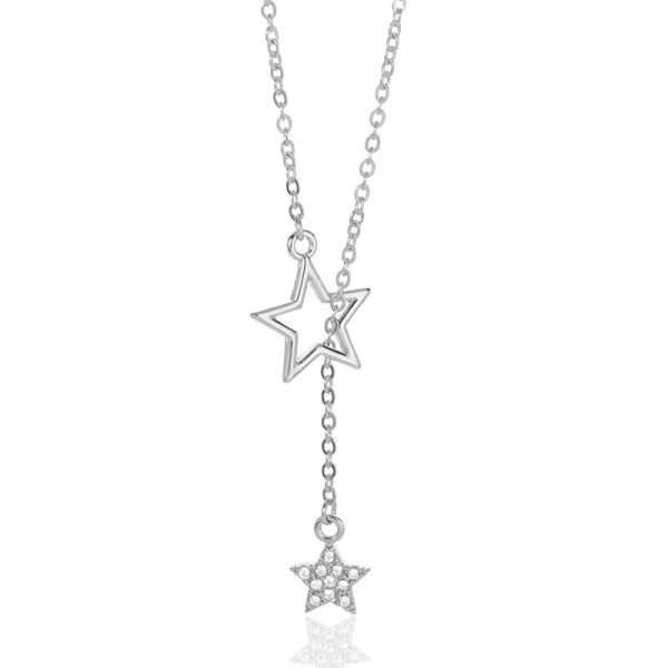 Avtagbara Star Halsband Hängen i rostfritt stål Platinum Plated