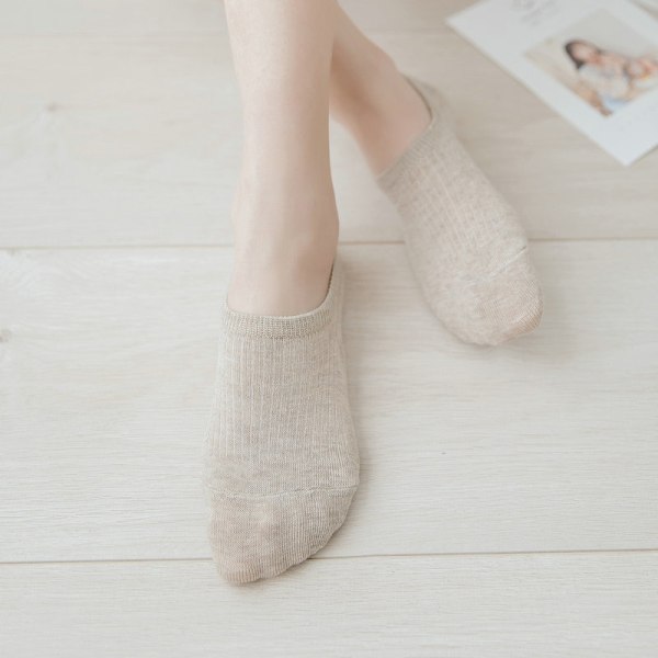 Godisfärgade strumpor dam sommar koreansk stil tunn ankelstrumpa sommar osynliga strumpor nya damstrumpor damstrumpor Female invisible-khaki All yards