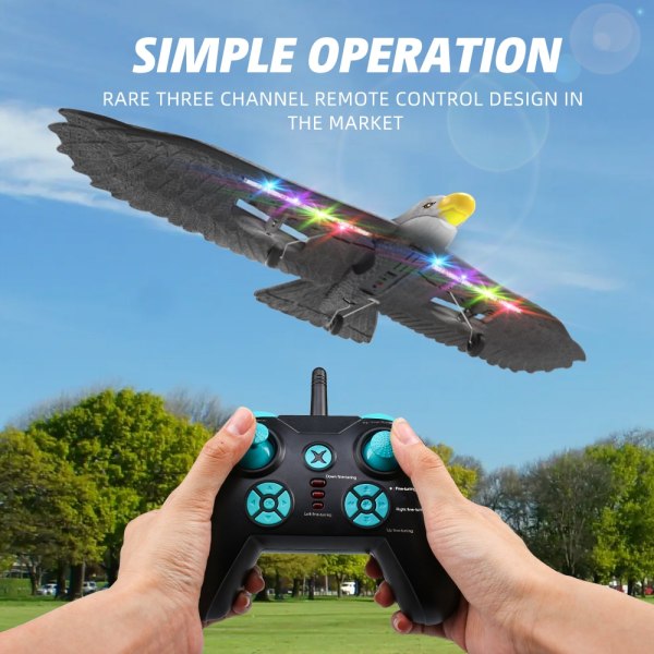 RC Plane Wingspan Eagle Bionic Aircraft Fighter Radio Control Fjärrkontroll Hobby Glider Flygplan Foam Boys Leksaker för pojkar 2CH