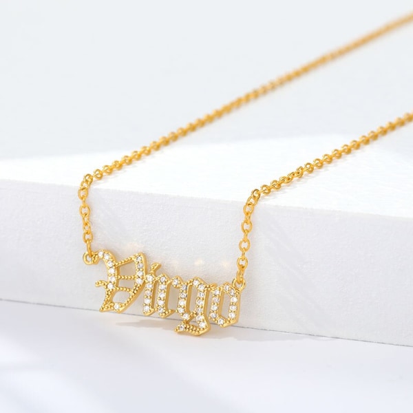 Cubic Zirconia Constellation Halsband Horoskop Je Gemini Rose Gold Color