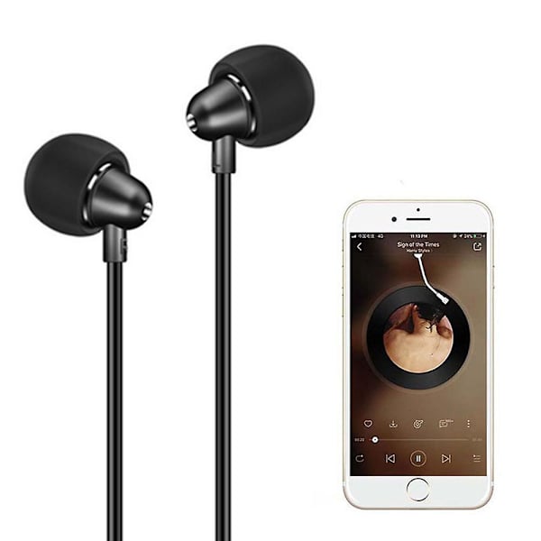 Öronsnäckor In-ear-hörlurar kompatibla med Iphone 11 Pro Max Iphone X/xs/xr Iphone 8/8 Plus/7/7 Plus, trådbundna hörlurar Inbyggd mikrofon med kontroll black