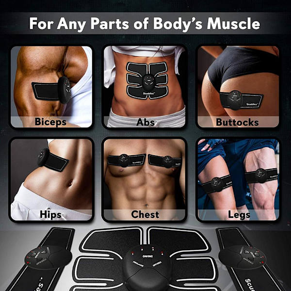 EMS trådlös muskelstimulatortränare Smart Fitness Magträning Elektriska viktminskningsdekaler Body Slimming Massager B