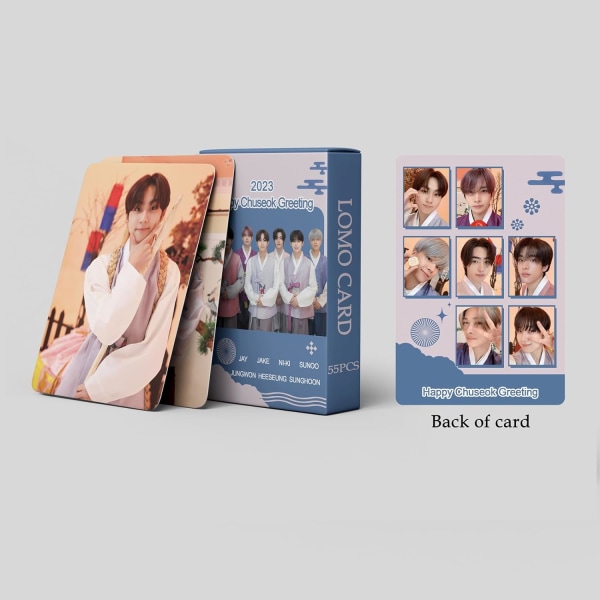 55 st ENHYPEN Happy Chuseok Greeting 2023 New Album ENHYPEN Merch Mini Photocards Present för fans
