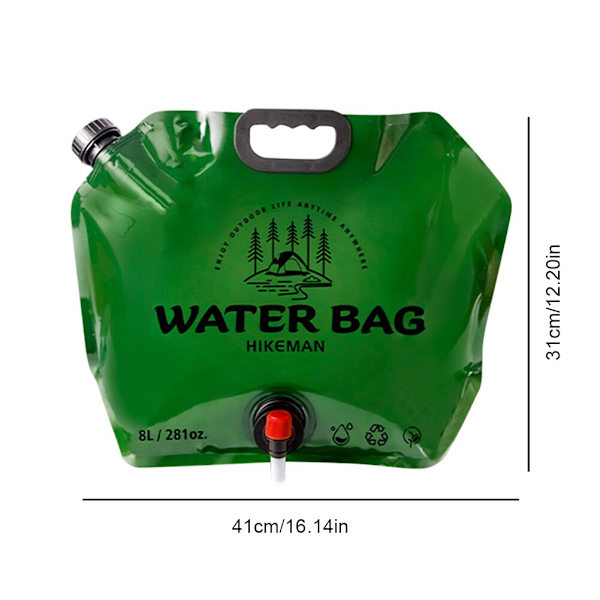 5/10/15/20L hopfällbar vattenpåse Bärbar Camping Wa 8L  Green