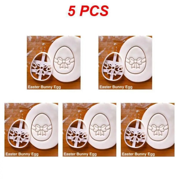1~5 STK 1-påsk Cookie Cutter Bakverk Påskhare Kanin Molds Kökstillbehör Bakverktyg Barnpresent påsk Style A 5pcs