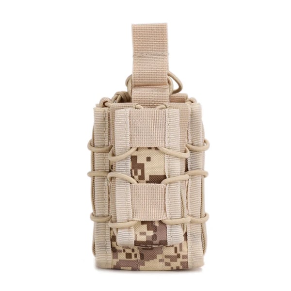 Tactical Molle Dubbeldäckare Magasinpåse Hållare M4 M14 Military Airsoft Single 9mm Mag Carrier Holster Hunting Midjepåsar A-TACS FG