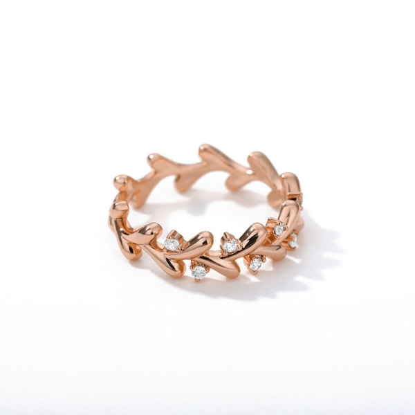 Delikat Rose Blad Tå Ringar För Kvinnor Bague Bff Presenter CZ Crystal Leaf Stapling Ringar Modesmycken Anel Feminino JZ278G Resizable