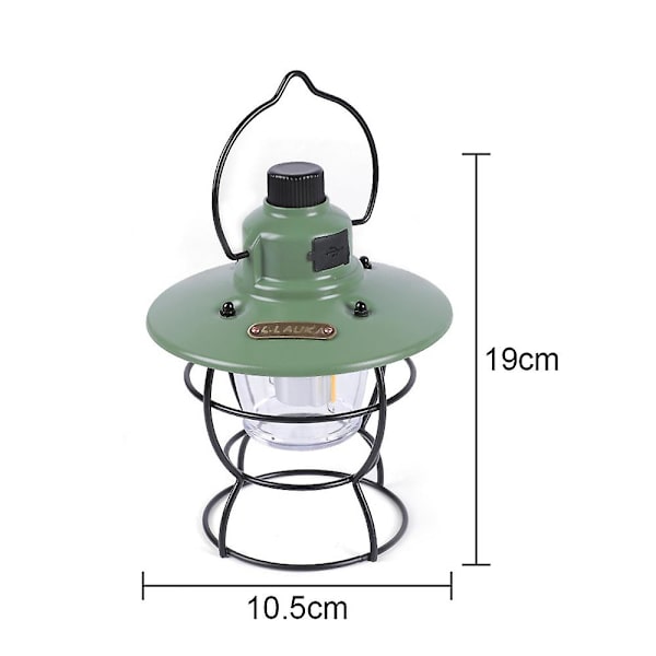 Led campinglykta, uppladdningsbar camping, bärbar utomhus hängande tältlampa för camping grön