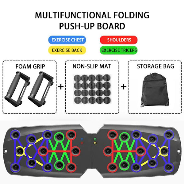 Push Up Board Bärbar Multi träningsutrustning Push Up Bar för hemgymutrustning Kroppsbyggande Fitness Sport set2