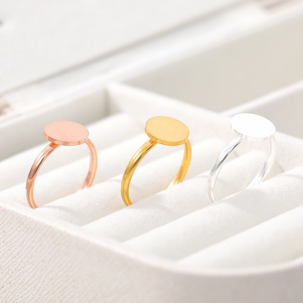 Minimalistiska Fullmånsringar För Kvinnor Anel Boho Smycken Rostfritt Stål Geometrisk Runt Finger Bague Femme Bröllopspresent Silver Plated 6.75