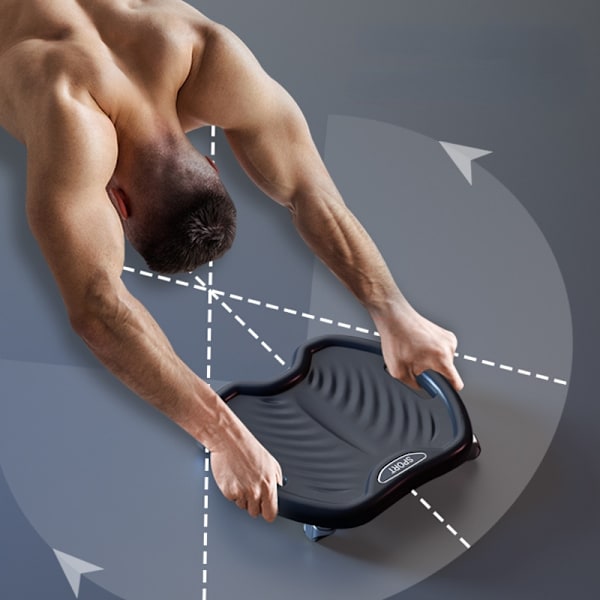 Magträningsplatta Fyrhjulig Tyst Abs Slid Black