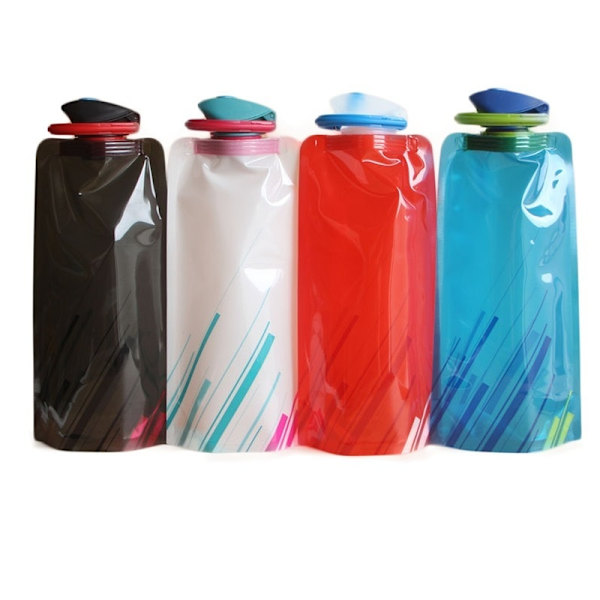 700 ml Bärbar Ultralätt hopfällbar vattenpåse Mjuk kolvflaska Utomhussport Vandring Camping Vattenväska Camping Vattenhink Blue
