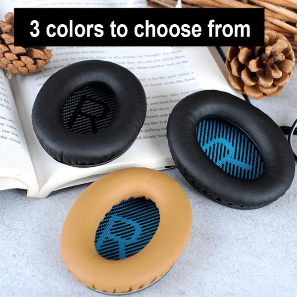Ersättande öronkuddar i proteinläderskum för Bose för tyst komfort 2 QC25 AE2 QC2 QC15 AE2I QC35 SoundTrue hörlurar gray blue