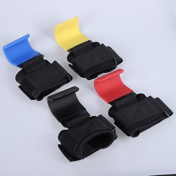 Gym Tyngdlyftning Krok Grepp Remmar Halkfri Fitness Träning Handledshandskar Pull-up krokar Grepp Remmar med handledsband Red