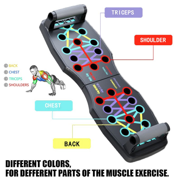 Multifunktionell push-up-bräda Vikbar push-up-ställning Portabel bröstmuskler Träning Träningsbräda Fitness för hemmagym Board-Jump rope