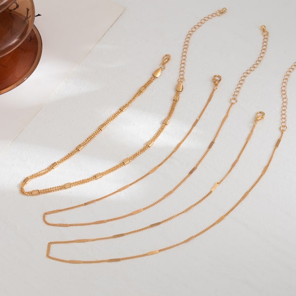 Prydnad Sexig dubbla metallkedja kroppskedjor Enkel kall stil halsband Nischhalsband för kvinnor Waist Chain White K 1449
