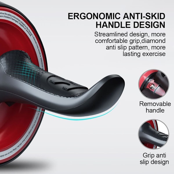 Abdominal Wheel Roller Automatisk Rebound Core Musc Red