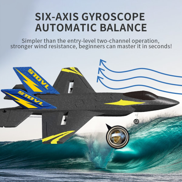 Polystyren Glider Rc Plane Gyroscope 2,4G 4CH 6Axis Rollover Flygplan Fjärrkontroll Flygplan Elektrisk Drone Helikopter Jet Toy Black