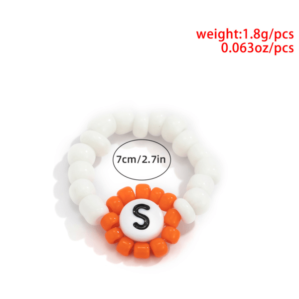 Pastoralfärgad pärlbokstäver Halsband Armband Enkel akrylbokstäver pärlhalsband Necklace Orange 4133