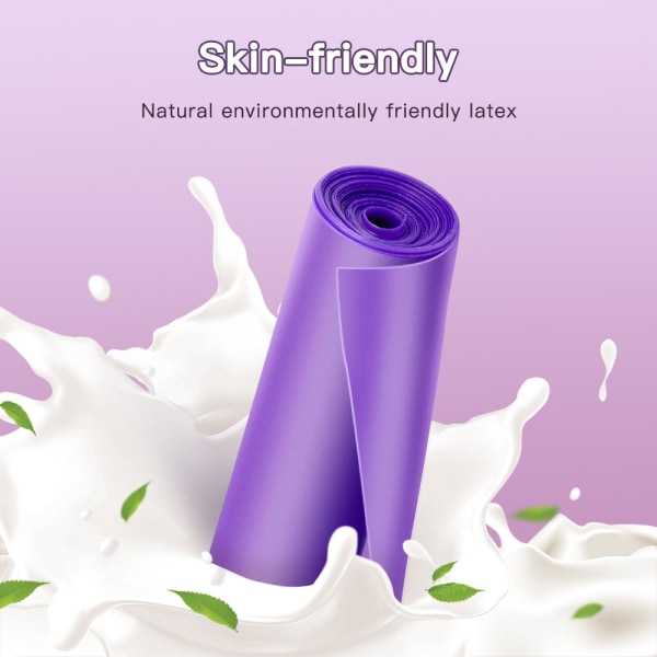 Yoga Pilates Stretch Resistance Band Träning Fitness Band Träning Elastisk Träning Fitness Gummi 150cm naturgummi Gym Purple 1.8 m  28 lb