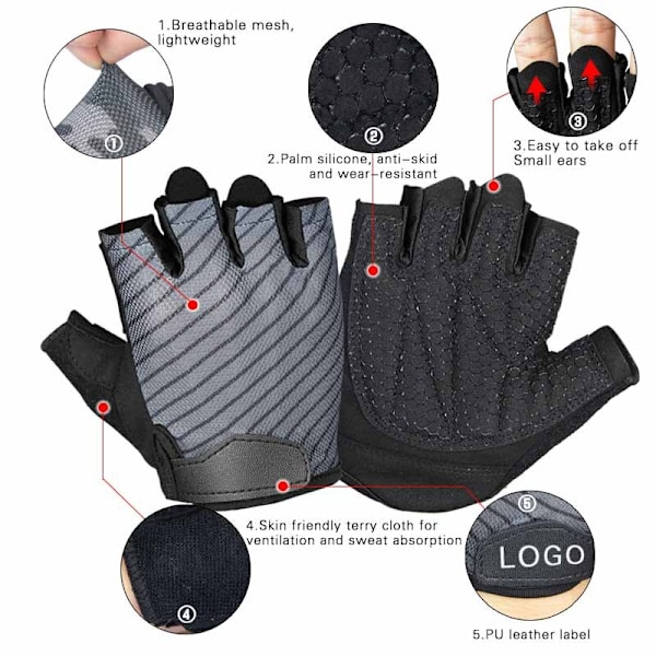 Tyngdlyftshandskar Sport Träning Gym Fitness Cy black gloves L