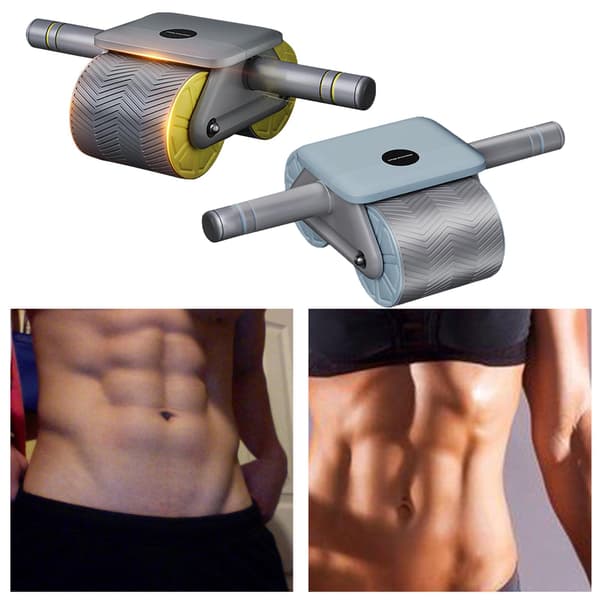 Abdominal Roller Dubbelhjul Lättvikt Dubbel W Grey