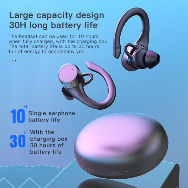 Original TWS AX9 Bluetooth hörlurar trådlöst huvud Black