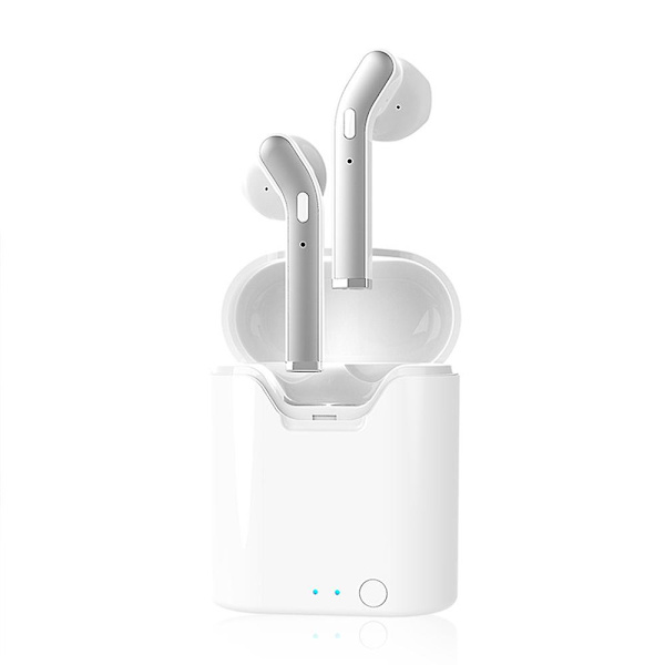 Bluetooth 5.0 Wireless Earbuds, Tws Wireless Earbud Hörlurar In-ear hörlurar med case, Headset Inbyggd mikrofon för mobiltelefon/körning white