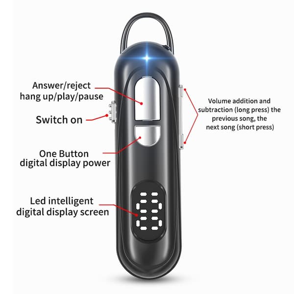 L19 trådlös Bluetooth 5.1 hörlurar Digital Capaci Silver
