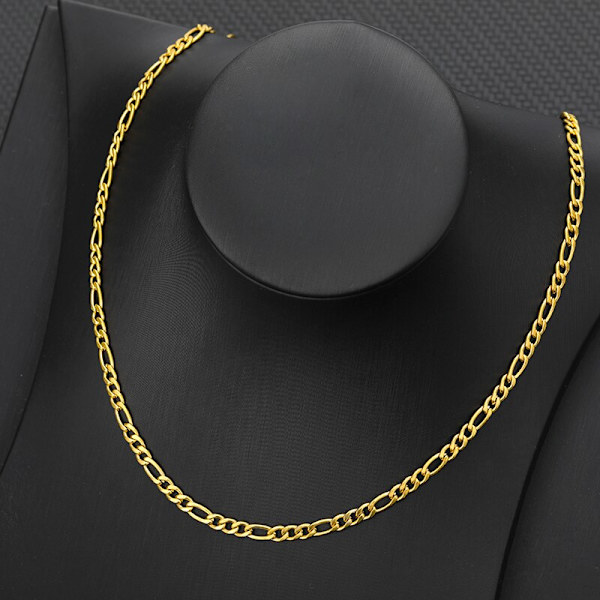 2022 Mode Klassiskt Figaro Kedja Halsband Kvinnor Rostfritt Stål Lång Kedje Halsband Män Smycken Bästa Vänner Gåvor 45CM Platinum Plated