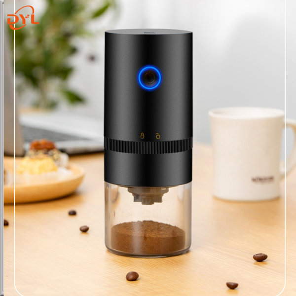 Ny elektrisk kaffekvarn Automatisk USB uppladdningsbar kaffebönkvarn Office Outdoor Portable Miller Square Black Single