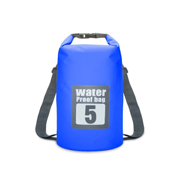 PVC Vattentät Torrväska 5L/10L/15L/20L/30L Utomhusdykning Vikbar förvaring Strandsimväska Rafting River Ocean Ryggsäck 5L Deep Blue