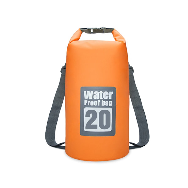 PVC Vattentät Torrväska 5L/10L/15L/20L/30L Utomhusdykning Vikbar förvaring Strandsimväska Rafting River Ocean Ryggsäck 20L Orange