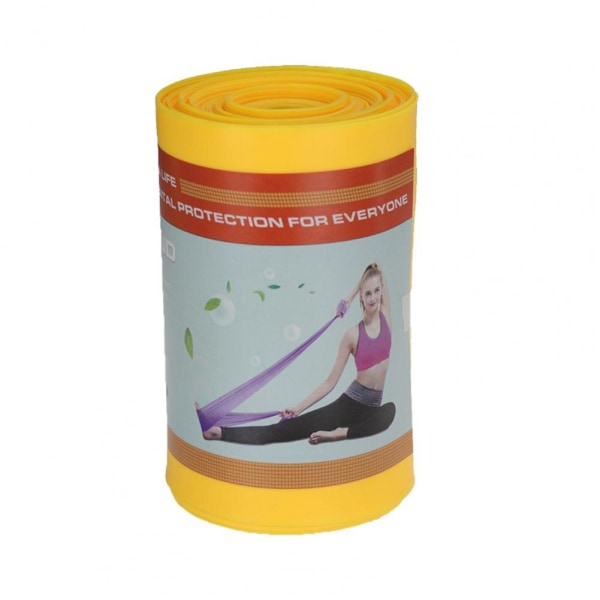 1 rull Yoga Elastiska band Multipurpose Helkropp Tillämplig Yogaträning Yoga Fitness Remmar Träningsanvändning Yellow 18m