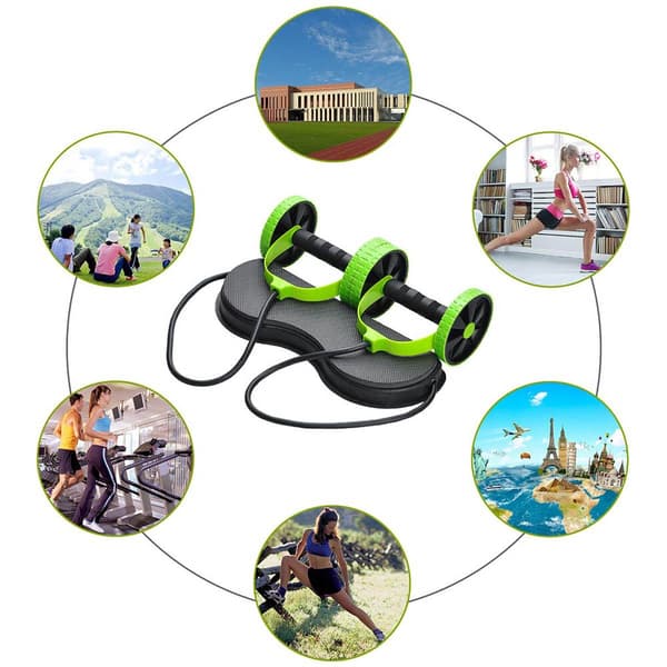 Abdominal Double Wheel Ab Roller Gym Home Muscle E