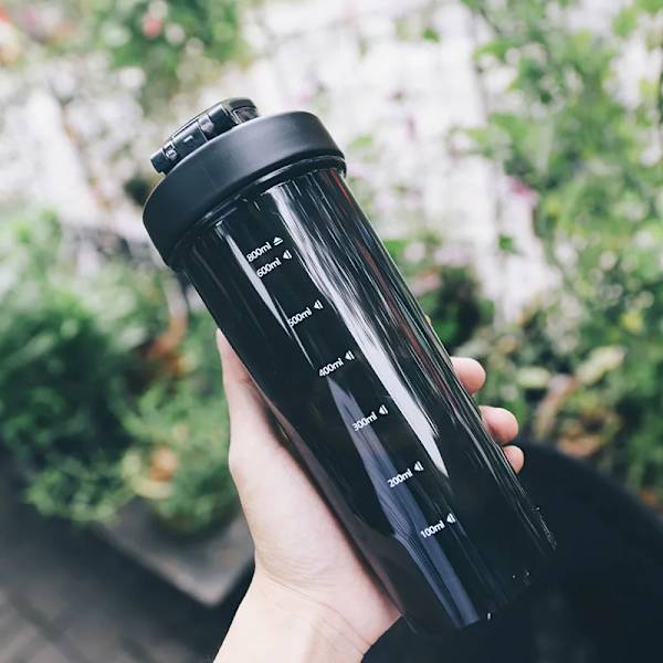 Sport Shaker flaska 800 ml stor kapacitet med halm shaker flaska proteinpulver milkshake kopp utomhus portabel plastflaska Style C