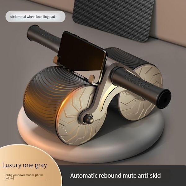 Ett automatiskt rebound bukchakra kan användas som bukträningsutrustning och Home Crunch Artefakt, Roller Abdomen Grey