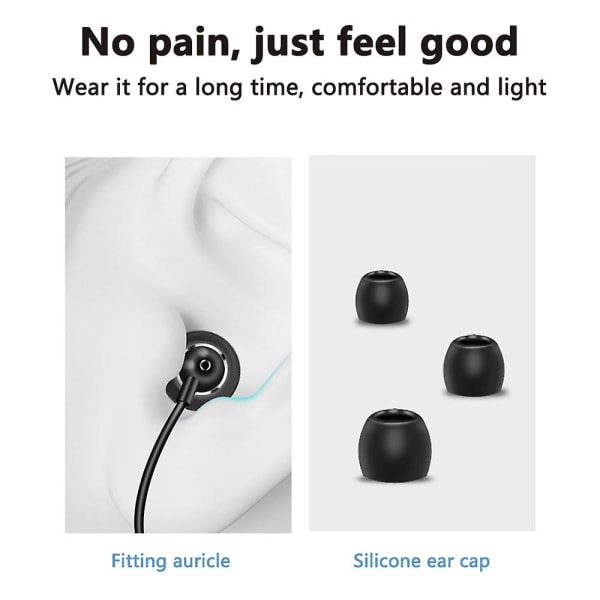 Öronsnäckor In-ear-hörlurar kompatibla med Iphone 11 Pro Max Iphone X/xs/xr Iphone 8/8 Plus/7/7 Plus, trådbundna hörlurar Inbyggd mikrofon med kontroll black