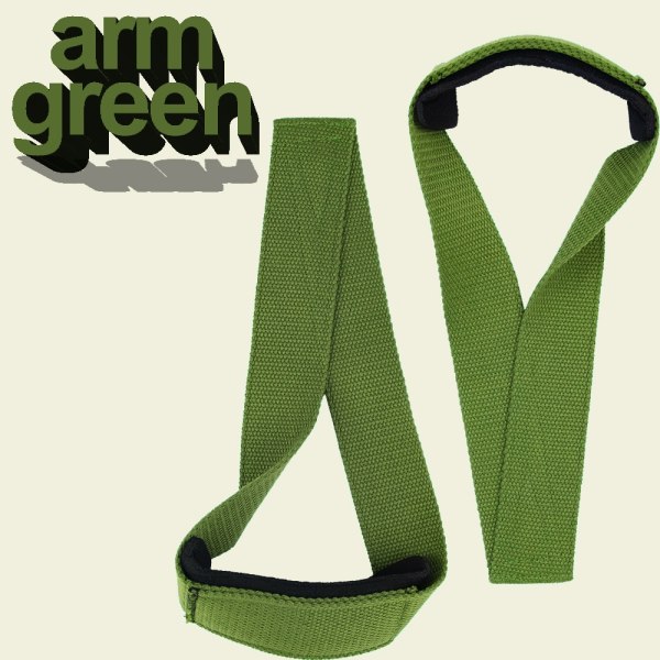 1 par Gym Lyftremmar Fitness Handskar Hand Wris V Straps-arm green