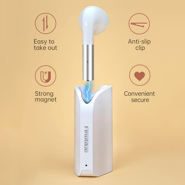 Fineblue 2023 F5Pro hörlurar trådlös Bluetooth Ca White