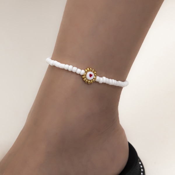Pastoralfärgad pärlbokstäver Halsband Armband Enkel akrylbokstäver pärlhalsband Anklet Gold 0725