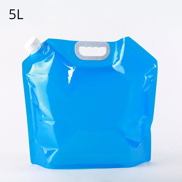 5/10L Bärbar Camping Vattenpåse Vikbar Stor vattenbehållare Utomhus 10 liters vattenpåsar Hopfällbar vattenförvaringshink Normal 5L Blue