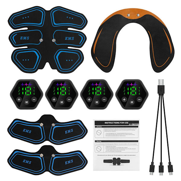 Muskelstimulator EMS Abdominal Höfttränare LCD Display Toner USB Abs Fitness Hemgym Kroppsbantning Waist trainer option 4