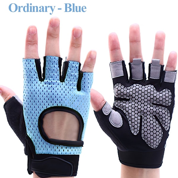 Fingerlösa träningshandskar Viktlyft för män och kvinnor blue--ordinary XL