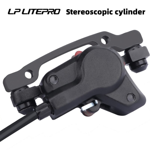Litepro Cykelbromsar Set BMX Hydrauliska bromsar Skivbromsar för hopfällbara cykeltryck Bromsok Kolv 800MM/1600MM Med Rotor 160MM LP L-Rear Black